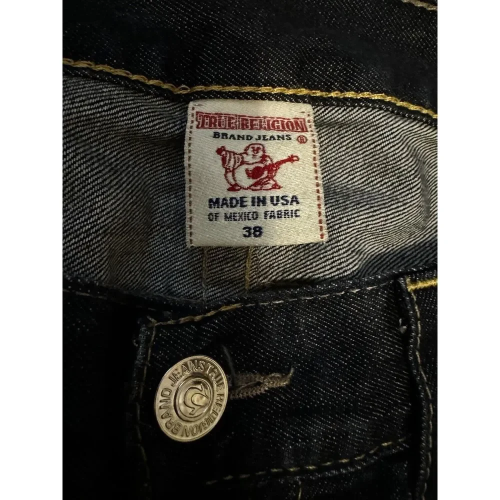 True Religion Y2K Denim Jeans Mens 38 X34 Shade Q Straight‎ Dark Wash MDE800L17